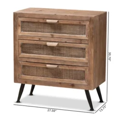 Calida Wood And Rattan 3 Drawer Storage Cabinet Brown - Baxton Studio -Urban Dwell Gear Outlet Store GUEST 68295ec1 e739 4380 9baf b80632243dda