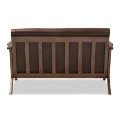 Bianca Mid-Modern Walnut Wood Distressed Faux Leather 2 Seater Loveseat Dark Brown - Baxton Studio -Urban Dwell Gear Outlet Store GUEST 68316290 b05b 4341 bcec 627db563f289