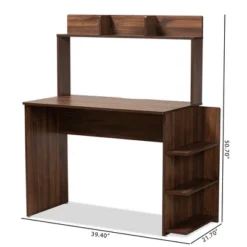 Garnet Wood Desk With Shelves Walnut/Brown - Baxton Studio -Urban Dwell Gear Outlet Store GUEST 68be6238 c736 4bf8 9f9a 67e79504a730