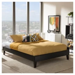 Lancashire Modern And Contemporary Faux Leather Upholstered Bed Frame With Tapered Legs - Baxton Studio -Urban Dwell Gear Outlet Store GUEST 6a531abb 1182 42c4 9374 f86f6702a504