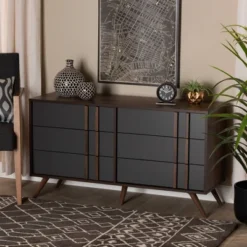 6 Drawer Naoki Wood Bedroom Dresser Gray/Walnut - Baxton Studio 12 6 Drawer Naoki Wood Bedroom Dresser Gray/Walnut - Baxton Studio -Urban Dwell Gear Outlet Store GUEST 6afff4bb 9048 424d 81c1 bfc71ad55b9a