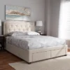Baxton Studio Aurelie Modern And Contemporary Fabric Upholstered Storage Bed
