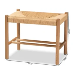 Saura Wood Hemp Accent Bench Oak Brown - Baxton Studio -Urban Dwell Gear Outlet Store GUEST 6bb854ee a0ab 4978 b8b9 87d8967bb6e4