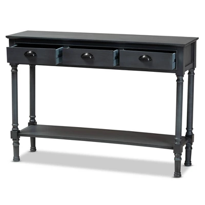 Garvey Wood 3 Drawer Entryway Console Table - Baxton Studio 1 Garvey Wood 3 Drawer Entryway Console Table - Baxton Studio