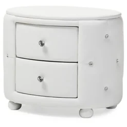 Davina Hollywood Glamour Style Oval 2 - Drawer Faux Leather Upholstered Nightstand - Baxton Studio 13 Davina Hollywood Glamour Style Oval 2 - Drawer Faux Leather Upholstered Nightstand - Baxton Studio -Urban Dwell Gear Outlet Store GUEST 6d1c9000 e50c 4fd5 a60d 9dc69267c0a3