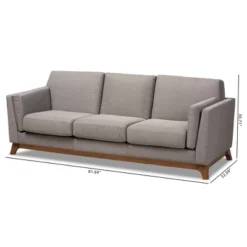 Baxton Studio Sava Fabric Upholstered Walnut Wood 3 Seater Sofa Gray - BaxtonStudio 10 Baxton Studio Sava Fabric Upholstered Walnut Wood 3 Seater Sofa Gray - BaxtonStudio -Urban Dwell Gear Outlet Store GUEST 6dcce518 d45a 4aa7 9835 d4ec48c31e1f