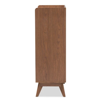 Brighton Mid-Century Modern Wood 4 Drawer Storage Chest Brown - Baxton Studio 3 Brighton Mid-Century Modern Wood 4 Drawer Storage Chest Brown - Baxton Studio - Image 3