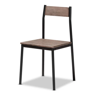 5pc Dining Set Metal And Mave Wood Walnut/Black - Baxton Studio 1 5pc Dining Set Metal And Mave Wood Walnut/Black - Baxton Studio