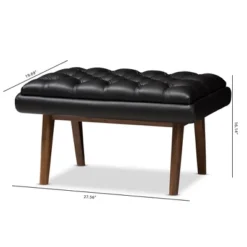 Baxton Studio Annetha Mid Century Modern Walnut Finished Wood Faux Leather Upholstered Ottoman Black 13 Baxton Studio Annetha Mid Century Modern Walnut Finished Wood Faux Leather Upholstered Ottoman Black -Urban Dwell Gear Outlet Store GUEST 6eebd103 8a77 465b 80da 3dfb858c5194