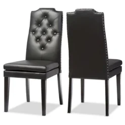 Set Of 2 Dylin Modern And Contemporary Faux Leather Dining Chairs - Baxton Studio -Urban Dwell Gear Outlet Store GUEST 6f7559e8 b359 4c88 be10 d1982b903672