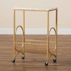 Jacek Metal Wine Cart With Marble Tabletop Gold - Baxton Studio 12 Jacek Metal Wine Cart With Marble Tabletop Gold - Baxton Studio -Urban Dwell Gear Outlet Store GUEST 6f7d401e 0b85 48c4 83b8 4570d6b65148