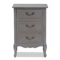 3 Drawer Capucine Finished Wood Nightstand Gray - Baxton Studio -Urban Dwell Gear Outlet Store GUEST 703a8bcd b67b 4d95 bb07 eff6828476df