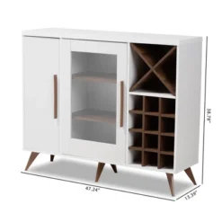 Baxton Studio Pietro Finished Wine Cabinet White/Brown - BaxtonStudio 15 Baxton Studio Pietro Finished Wine Cabinet White/Brown - BaxtonStudio -Urban Dwell Gear Outlet Store GUEST 7122868c 10bf 4bf3 b2f6 e1132b355489