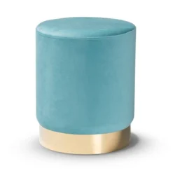 Chaela Velvet Metal Ottoman - Baxton Studio -Urban Dwell Gear Outlet Store GUEST 716c94ab e6da 4f24 b458 6a19c6c05f38