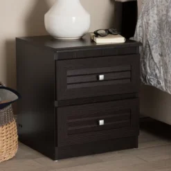 Carine Modern And Contemporary Finished 2 Drawer Nightstand Dark Brown - Baxton Studio -Urban Dwell Gear Outlet Store GUEST 71ff06c6 176a 46be 8963 2d0bf632c689