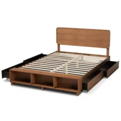 4 Drawer Vita Modern Transitional Wood Platform Storage Bed Walnut/Brown - Baxton Studio -Urban Dwell Gear Outlet Store GUEST 7224c070 f5c0 421e be19 c7ae05d8a8e5