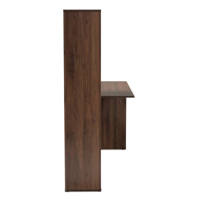 Rowan Two-Tone Wood Storage Computer Desk With Shelves White/Walnut - Baxton Studio 3 Rowan Two-Tone Wood Storage Computer Desk With Shelves White/Walnut - Baxton Studio - Image 3