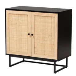 Declan Wood And Natural Rattan 2 Door Storage Cabinet Espresso Brown/Black - Baxton Studio -Urban Dwell Gear Outlet Store GUEST 73a31e57 ac5e 4ebe ab7c f5256ee1b3ff