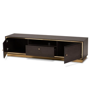 Cormac Wood And Metal 2 Door TV Stand For TVs Up To 60" - Baxton Studio 8 Cormac Wood And Metal 2 Door TV Stand For TVs Up To 60" - Baxton Studio - Image 8
