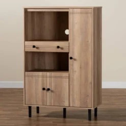 Patterson 1 Drawer Kitchen Storage Cabinet Walnut - Baxton Studio -Urban Dwell Gear Outlet Store GUEST 73c8ff51 3836 40b6 89e8 7893f0f0673d