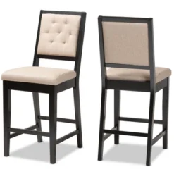 2pc Gideon Fabric Upholstered And Wood Counter Height Barstool Set - Baxton Studio -Urban Dwell Gear Outlet Store GUEST 74caa79d 3d87 4ee4 861a 2c8cefb4ed92