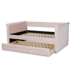 Full Amaya Velvet Daybed With Trundle Pink - Baxton Studio -Urban Dwell Gear Outlet Store GUEST 74ddff7d 3752 4802 9c15 048cac48ad40
