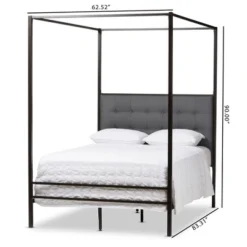 Queen Eleanor Vintage Industrial Finished Metal Canopy Bed Black - Baxton Studio -Urban Dwell Gear Outlet Store GUEST 754e49e8 b7ff 4f04 9c09 b6dbd8d6bd82