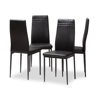 Set Of 4 Matiese Modern And Contemporary Faux Leather Upholstered Dining Chairs - Baxton Studio 6 Set Of 4 Matiese Modern And Contemporary Faux Leather Upholstered Dining Chairs - Baxton Studio - Image 6