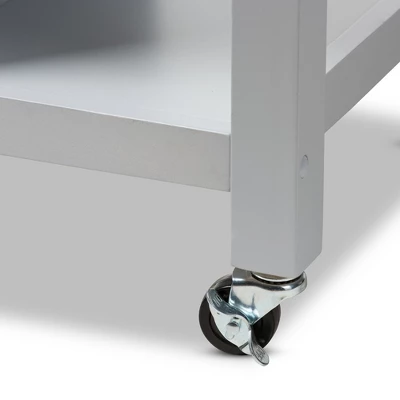 Hayward Coastal And Farmhouse Natural Wood Kitchen Cart White, Light Brown - Baxton Studio 12 Hayward Coastal And Farmhouse Natural Wood Kitchen Cart White, Light Brown - Baxton Studio - Image 12