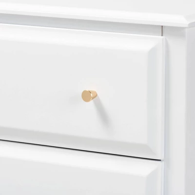 4 Drawer Naomi Wood Bedroom Chest White/Gold - Baxton Studio 4 4 Drawer Naomi Wood Bedroom Chest White/Gold - Baxton Studio - Image 4