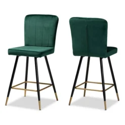 2pc Preston Two-Tone And Metal Bar Stool Set - Baxton Studio -Urban Dwell Gear Outlet Store GUEST 75c47ab0 db22 486b 8d4d e647ecb4c1b6