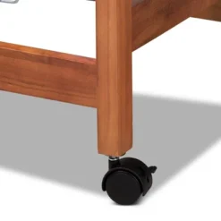 Crayton Wood And Metal Mobile Kitchen Storage Cart Oak Brown/Silver - Baxton Studio -Urban Dwell Gear Outlet Store GUEST 75d72fb3 665e 4f35 8b3c e2b5d4315871