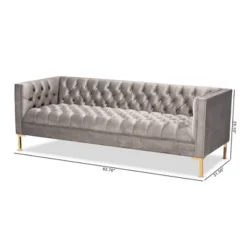 Zanetta Velvet Finished Sofa Gray - Baxton Studio 12 Zanetta Velvet Finished Sofa Gray - Baxton Studio -Urban Dwell Gear Outlet Store GUEST 762d25d5 4598 4863 ad5c ac3cd8cb4b0b