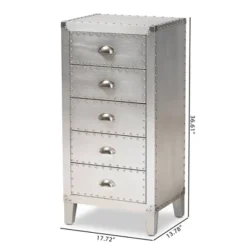 Carrel Metal 5 Drawer Accent Chest Silver - Baxton Studio 15 Carrel Metal 5 Drawer Accent Chest Silver - Baxton Studio -Urban Dwell Gear Outlet Store GUEST 766bb927 1795 475a 890c 78d045f02af7