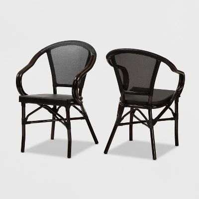 Set Of 2 Artus Indoor And Outdoor Stackable Bistro Dining Chairs - Baxton Studio 7 Set Of 2 Artus Indoor And Outdoor Stackable Bistro Dining Chairs - Baxton Studio - Image 7