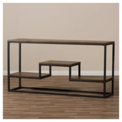 Doreen Rustic Industrial Style Antique Textured Finished Metal Distressed Wood Console Table - Black - Baxton Studio -Urban Dwell Gear Outlet Store GUEST 77c6406b b14e 494e 8aa1 d94d8892529b