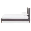 Hannah Mid - Century Modern Fabric Platform Bed - Baxton Studio