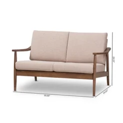 Venza Mid-Modern Walnut Wood Fabric Upholstered 2 Seater Loveseat Light Brown - Baxton Studio -Urban Dwell Gear Outlet Store GUEST 7835925c 9b0c 4a84 adac 23c3aeba3540