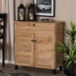 Coolidge Wood 1 Drawer Storage Cabinet Oak Brown - Baxton Studio -Urban Dwell Gear Outlet Store GUEST 79428796 1e6d 4bf3 bd74 96b434d3a55e