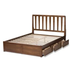Queen Raurey Modern And Contemporary Walnut Finished Storage Platform Bed Brown - Baxton Studio -Urban Dwell Gear Outlet Store GUEST 796f1584 cb18 4800 a180 75473a6105db