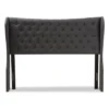 Cadence Modern And Contemporary Fabric Button - Tufted Winged Headboard - Baxton Studio