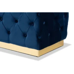 Corrine Velvet Fabric Upholstered And PU Ottoman Gold - Baxton Studio -Urban Dwell Gear Outlet Store GUEST 7a070d3a faf9 4d85 b152 3026dbff5072