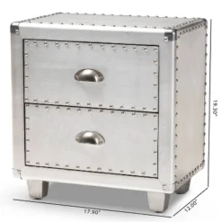 2 Drawer Davet Metal Nightstand Silver - Baxton Studio 15 2 Drawer Davet Metal Nightstand Silver - Baxton Studio -Urban Dwell Gear Outlet Store GUEST 7a160061 3cb4 47f9 be53 9dc447012ee3