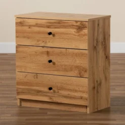 Decon Wood 3 Drawer Storage Chest Oak Brown - Baxton Studio -Urban Dwell Gear Outlet Store GUEST 7a254a22 0b34 431a b924 bca364fadeb5