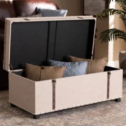 Kyra Fabric Upholstered Storage Trunk Ottoman - Baxton Studio 19 Kyra Fabric Upholstered Storage Trunk Ottoman - Baxton Studio -Urban Dwell Gear Outlet Store GUEST 7afd07e4 347d 4f63 8b04 aeb12dee89fd