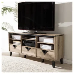 Wales Modern And Contemporary TV Stand For TVs Up To 55" Light Brown - Baxton Studio -Urban Dwell Gear Outlet Store GUEST 7b8e80d2 a6ca 4d31 9499 8316349e1399