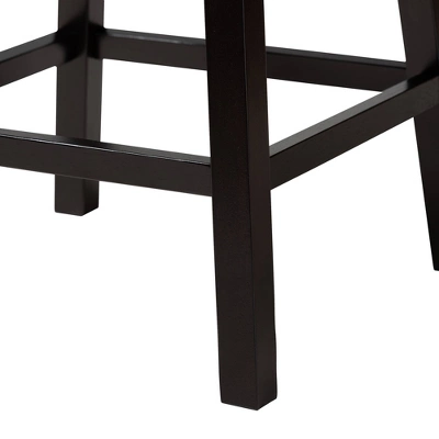 2pc Theron Fabric And Wood Swivel Counter Stool Set - Baxton Studio 5 2pc Theron Fabric And Wood Swivel Counter Stool Set - Baxton Studio - Image 5