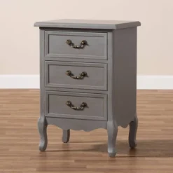 3 Drawer Capucine Finished Wood Nightstand Gray - Baxton Studio -Urban Dwell Gear Outlet Store GUEST 7d42b26d e8cb 4aef a849 f0abe9e78be0