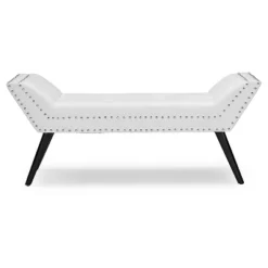 Urban Dwell Gear Outlet Store 32 Tamblin Modern And Contemporary Faux Leather Upholstered Large Ottoman Seating Bench - White - Baxton Studio