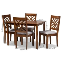 5pc Caron Fabric Upholstered Wood Dining Set Gray/Walnut - Baxton Studio -Urban Dwell Gear Outlet Store GUEST 7e410179 8028 4920 9f67 3cfc55a39699